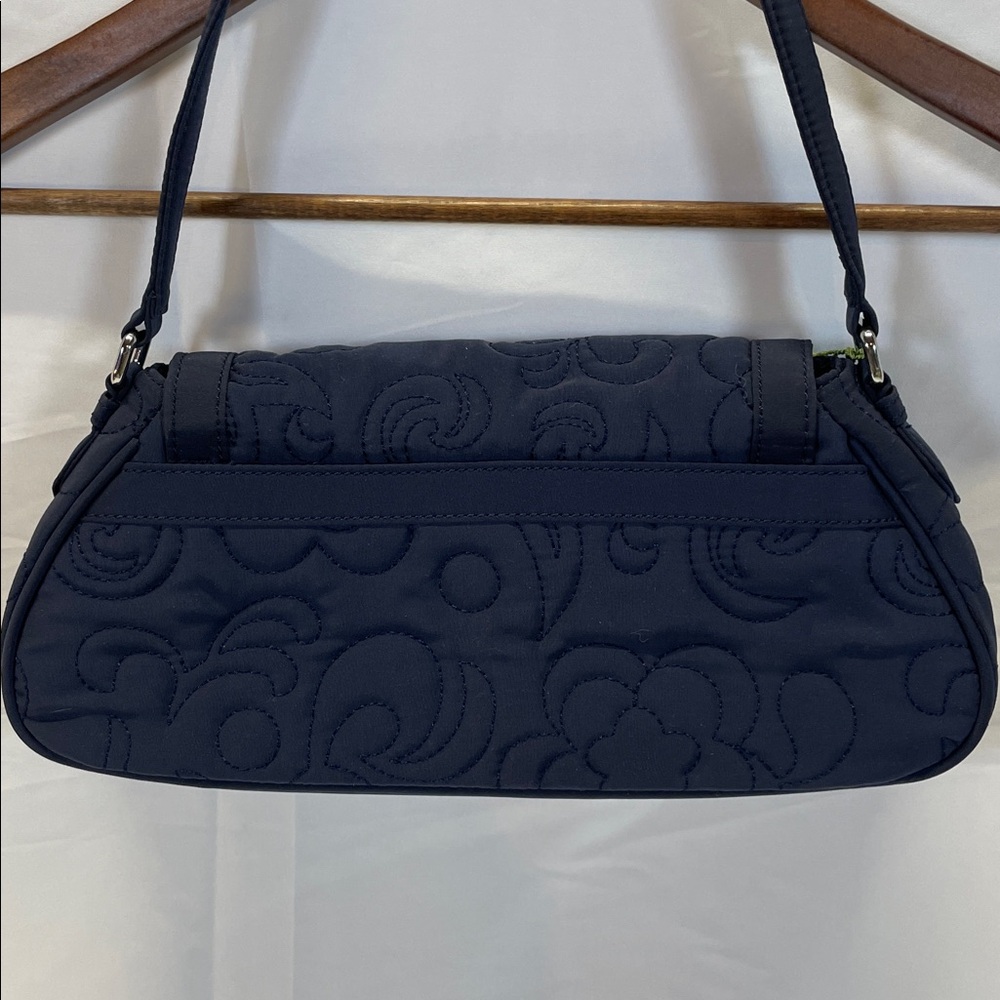 Vera Bradley Navy Quilted Petite Shoulder Bag Turn Lock Purse NWT - Picture 11 of 13